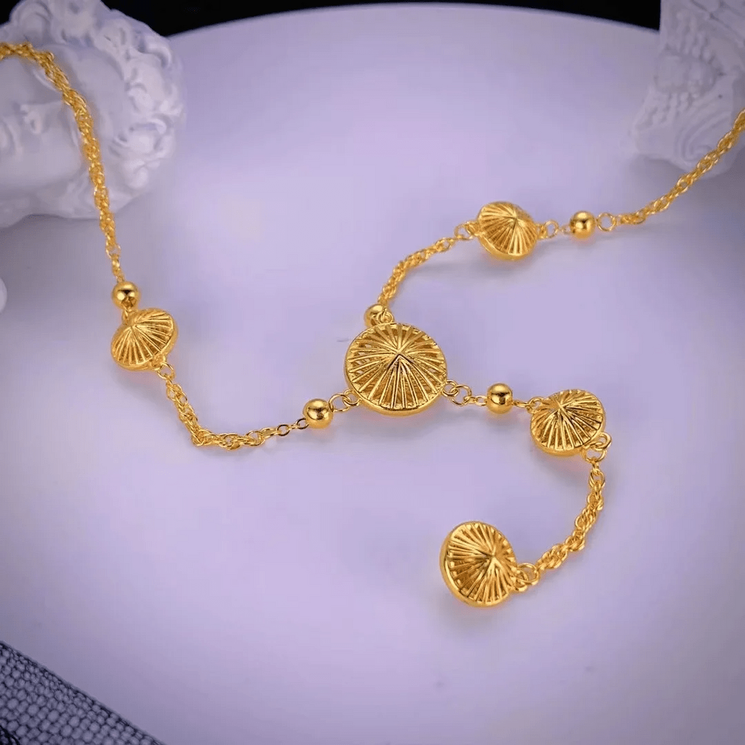 Gold Circle Tassel Necklace - Zyberloop