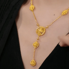 Gold Circle Tassel Necklace - Zyberloop