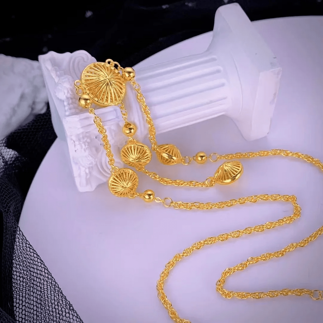 Gold Circle Tassel Necklace - Zyberloop