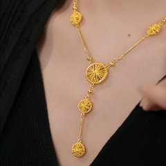 Gold Circle Tassel Necklace - Zyberloop